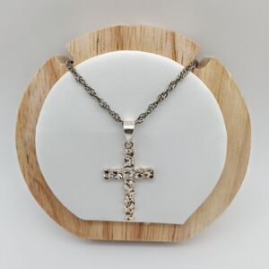 Cross Pendant sterling silver 925 pleaded necklace